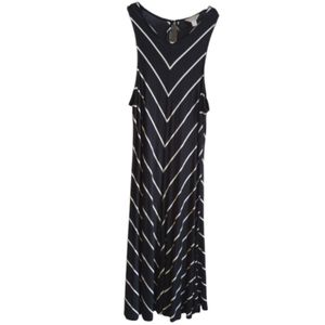 Belle Sky Black and White Chevron Dress Size Extra Large